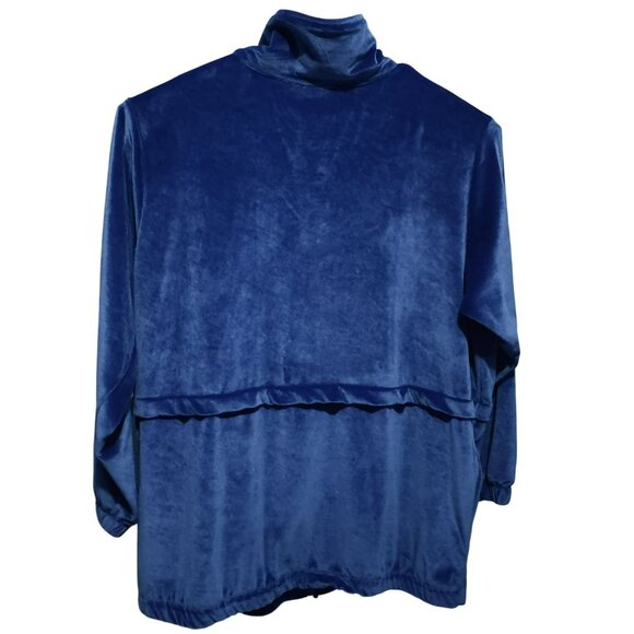 Roman's Vintage Y2K Velour Track Suit Royal Blue Zip Front Jacket & Pants 1X - Picture 4 of 5